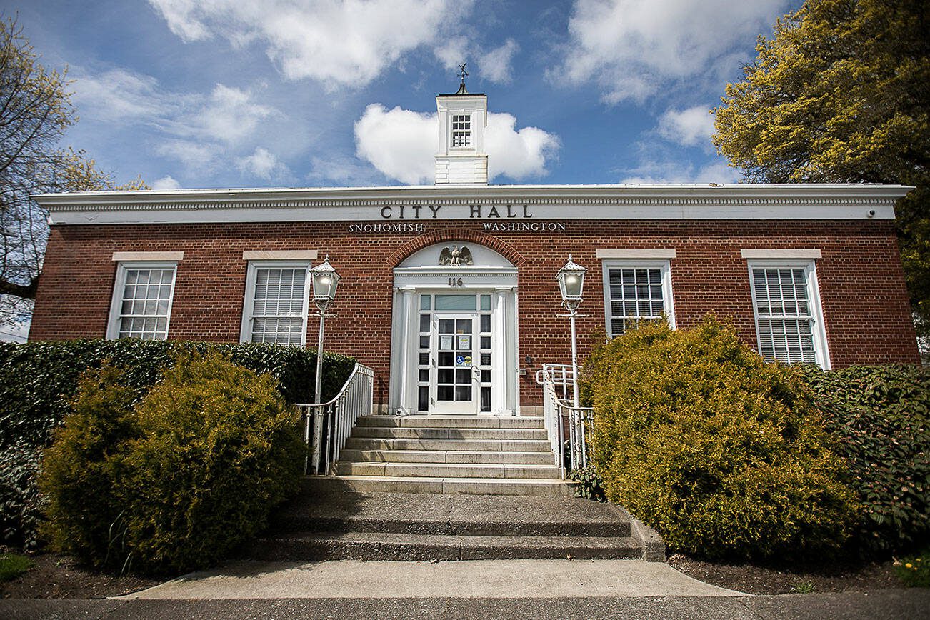 Snohomish City Hall on Friday, April 12, 2024 in Snohomish, Washington. (Olivia Vanni / The Herald)