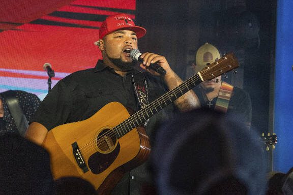 Dalton Dover performs during the 2023 CMA Fest on Friday, June 9, 2023, at the Spotify House in Nashville, Tenn. (Photo by Amy Harris/Invision/AP)