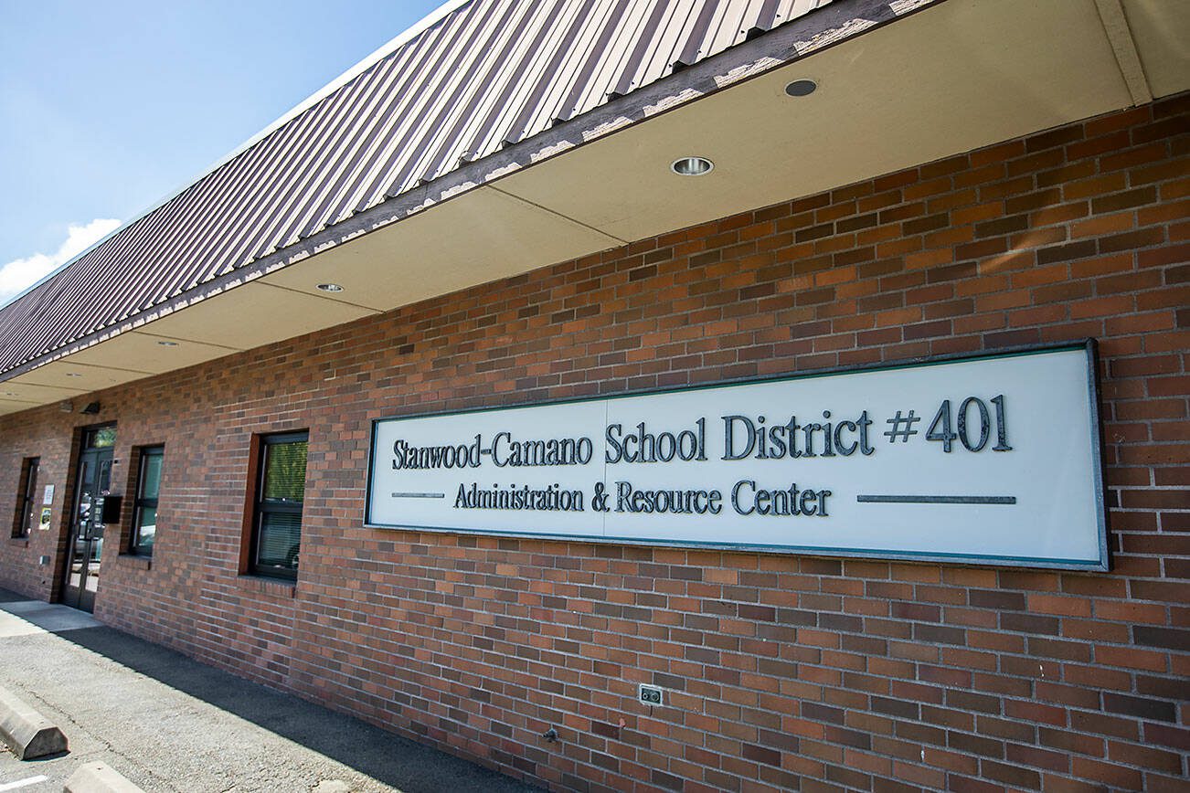 The Stanwood-Camano School District Administration and Resource Center on Monday, April 22, 2024 in Stanwood, Washington. (Olivia Vanni / The Herald)