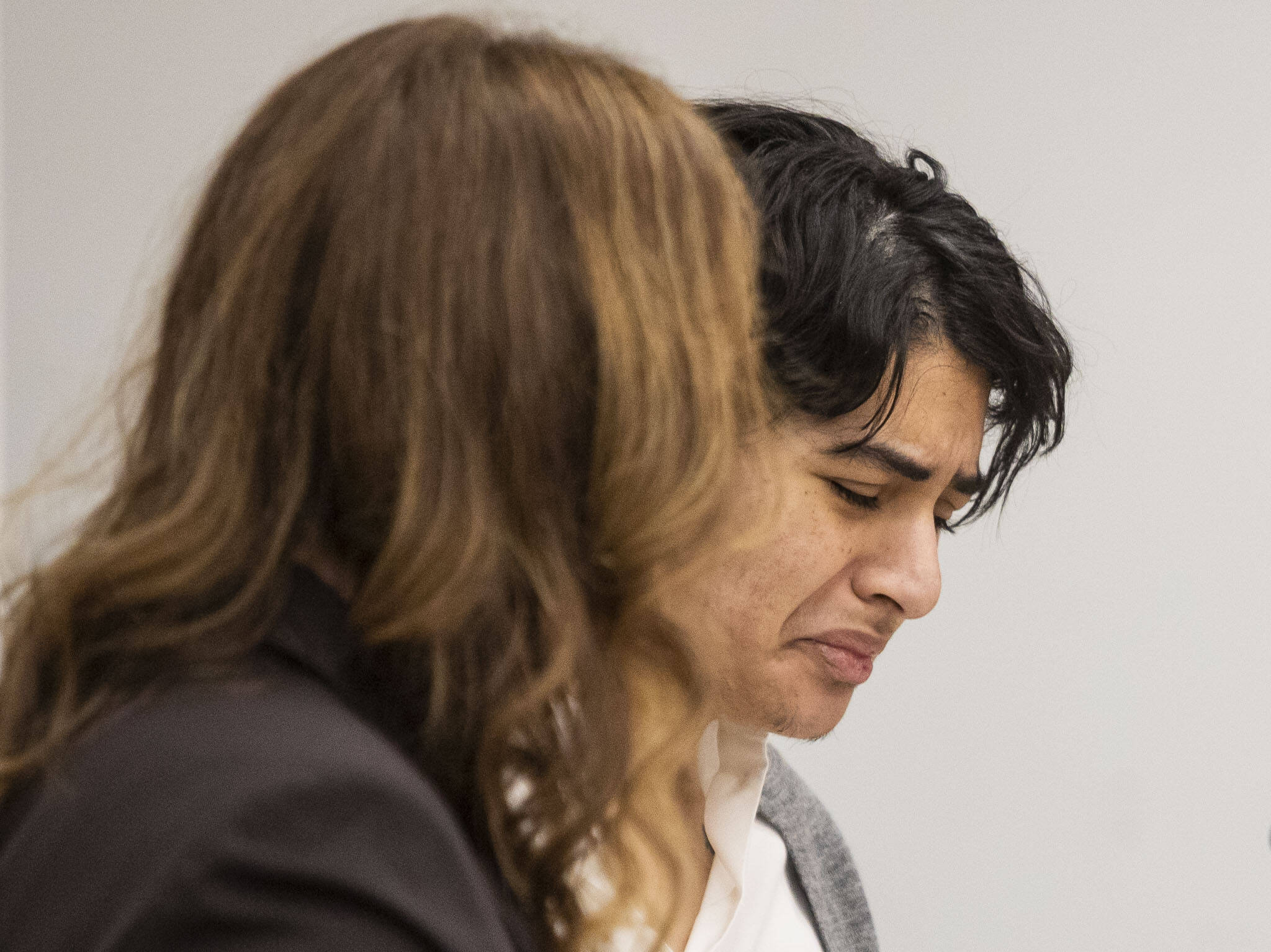 Janet Garcia becomes emotional during her arraignment at the Snohomish County Courthouse on Monday, April 22, 2024 in Everett, Washington. (Olivia Vanni / The Herald)