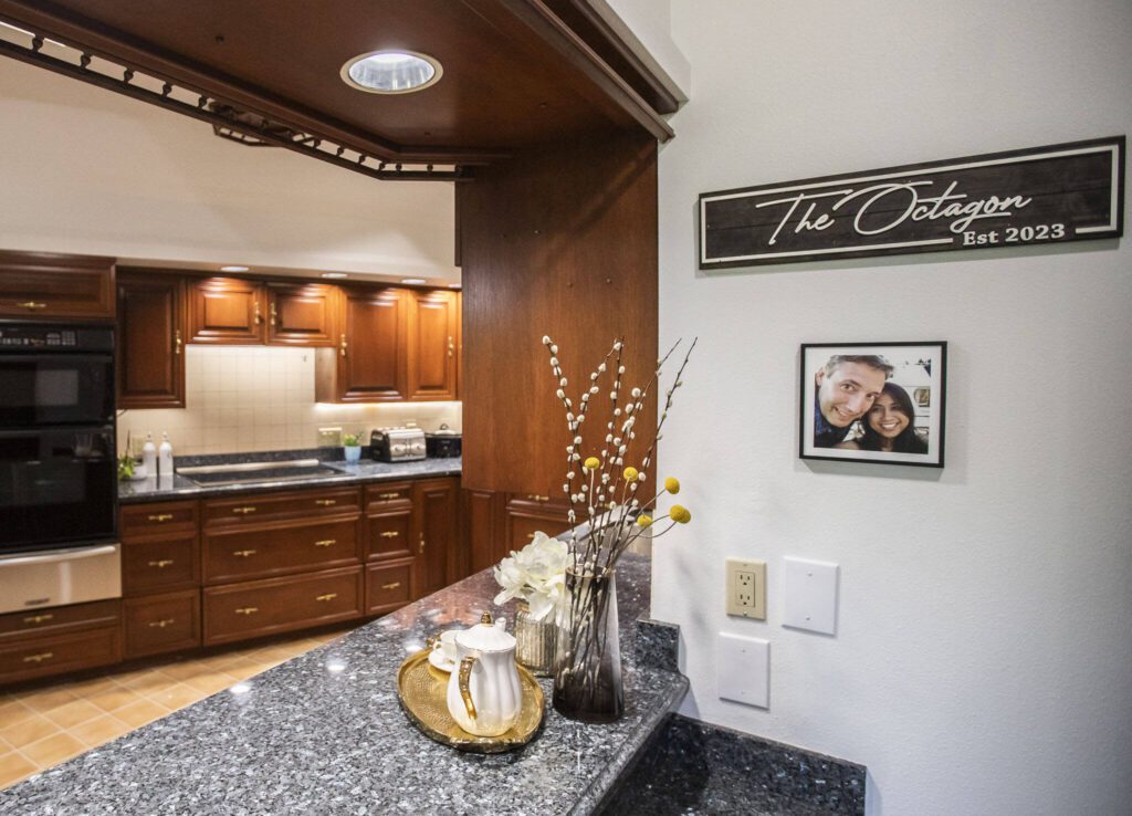 The kitchen space inside “The Octagon” on May 2, 2024 in Sultan. (Olivia Vanni / The Herald)
