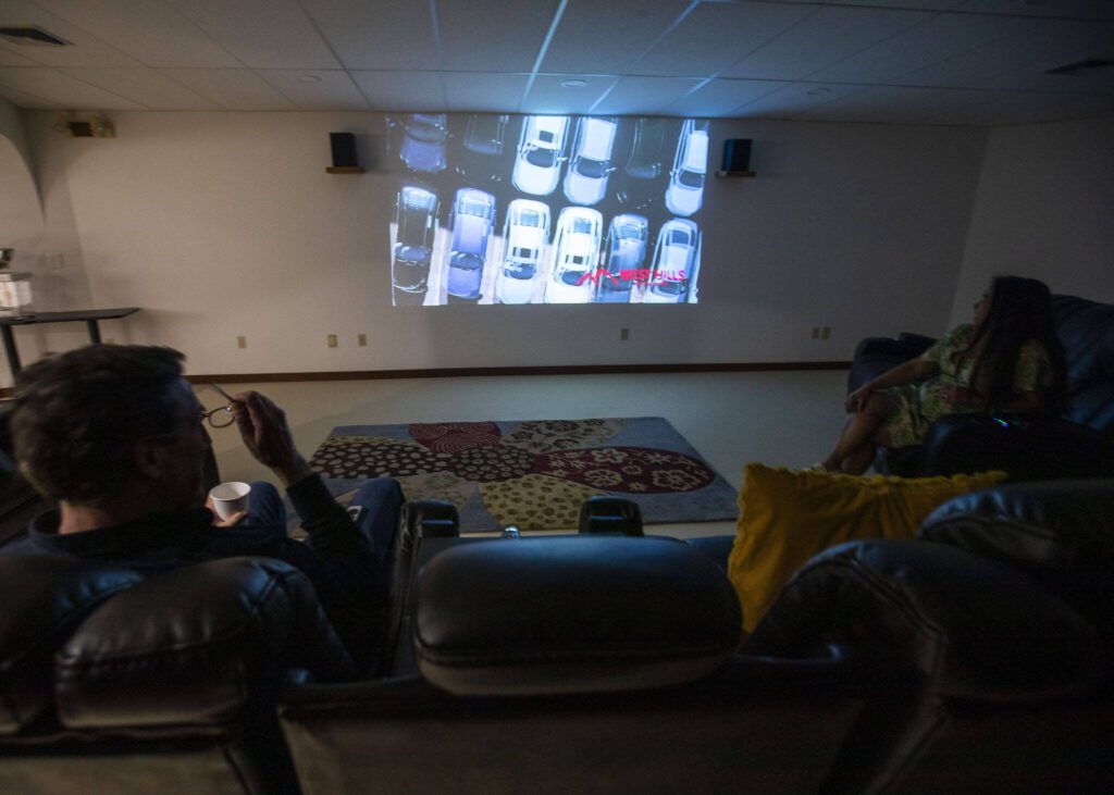Inside a TV room space. (Olivia Vanni / The Herald)
