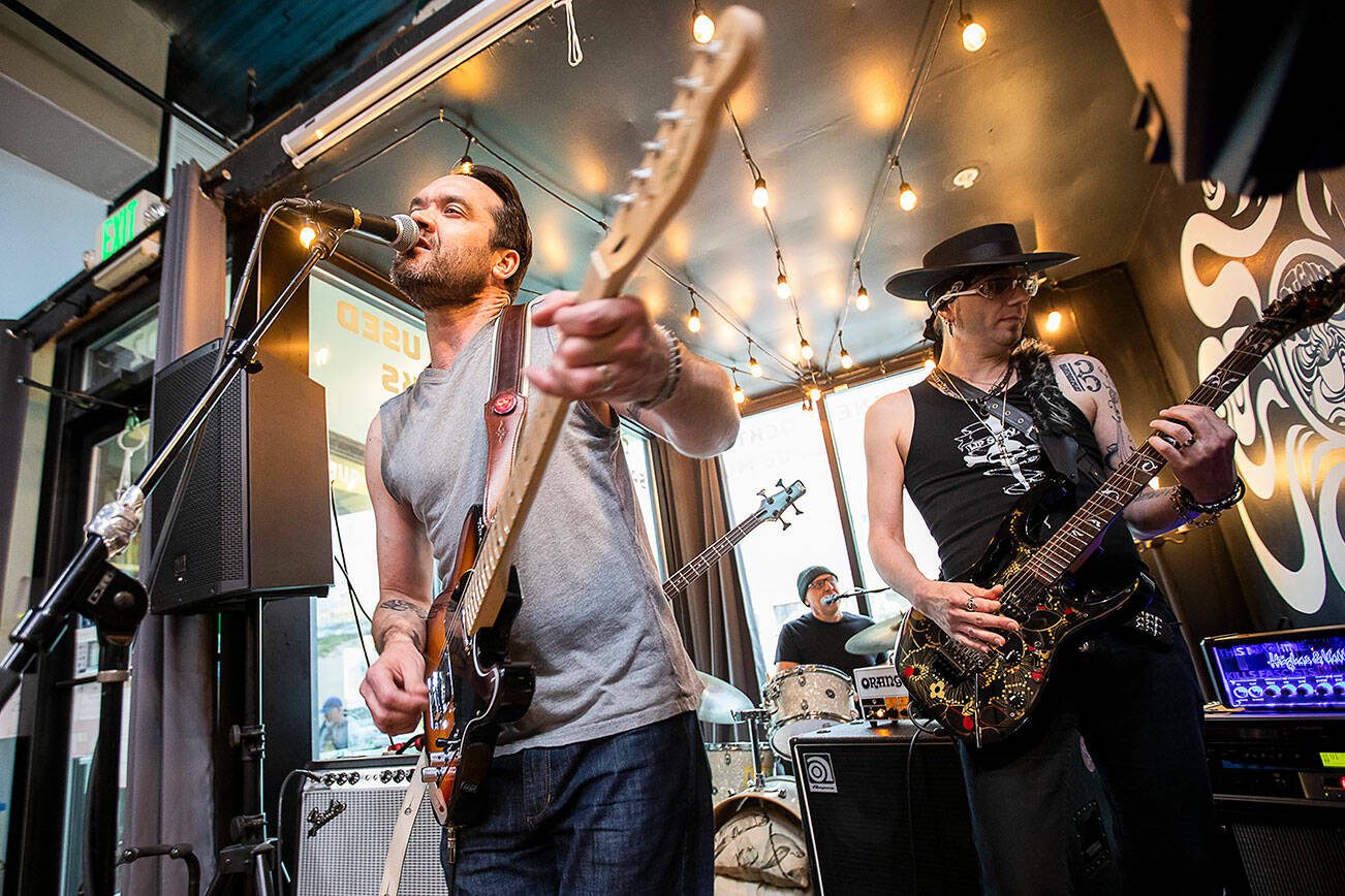 Anthony Brock performs at Artisans PNW during the first day of the Fisherman’s Village Music Fest on Thursday, May 16, 2024 in Everett, Washington. (Olivia Vanni / The Herald)