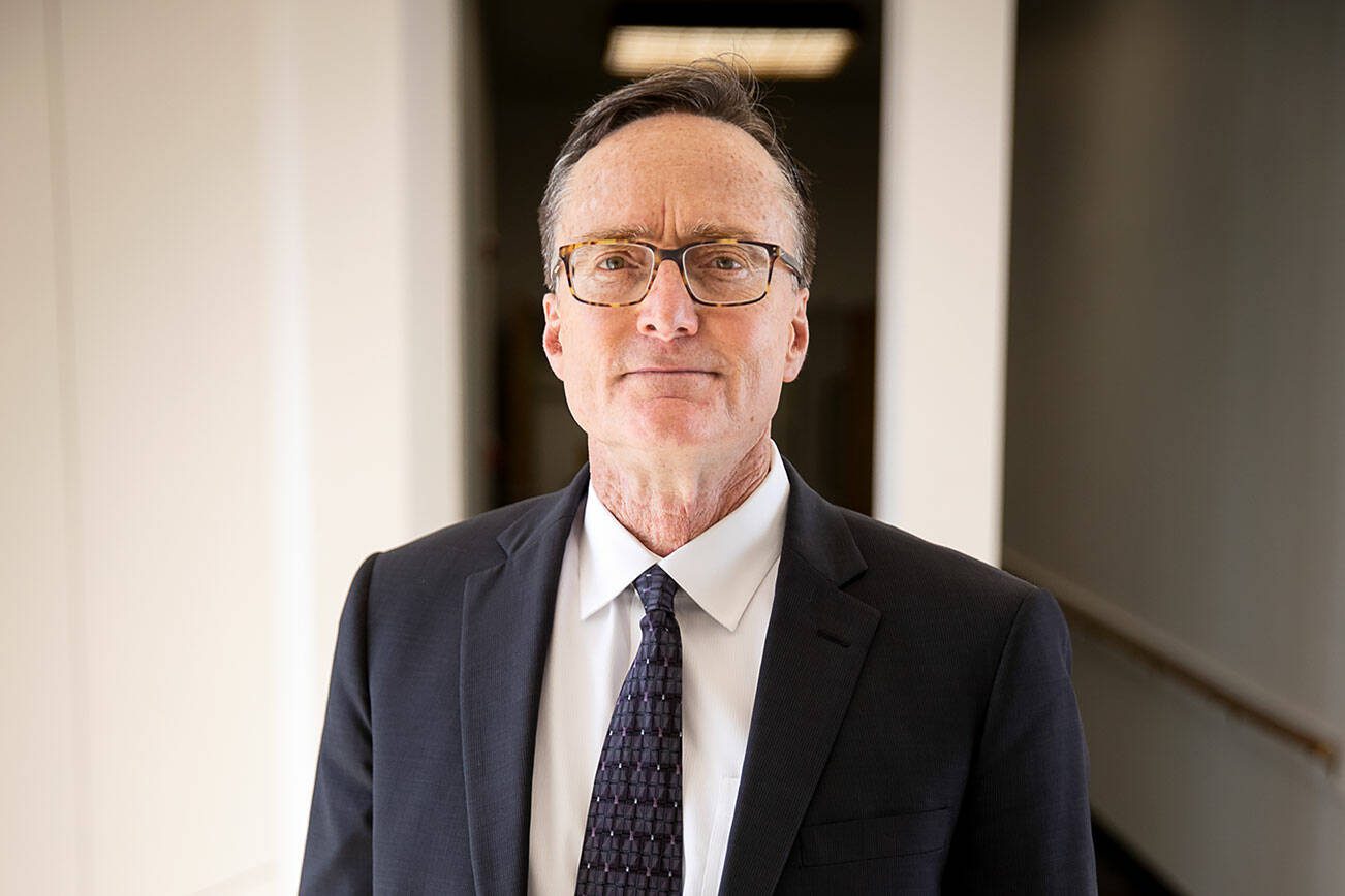 Snohomish County Deputy Prosecutor Craig Matheson on Wednesday, May 15, 2024 in Everett, Washington. Matheson retires this month after 35 years in the prosecutor's office. (Olivia Vanni / The Herald)