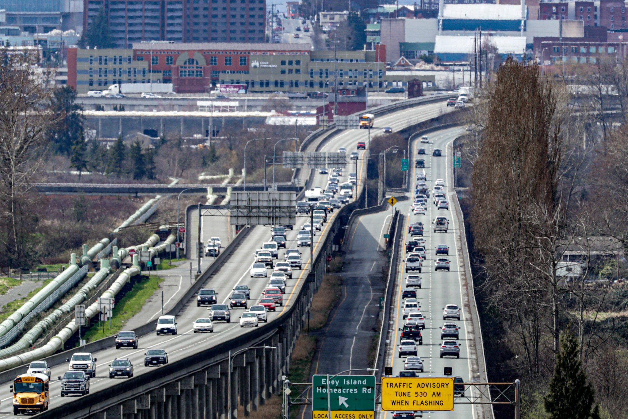 The Trestle’s junction with I-5 is under evaluation (Kevin Clark / The Herald)