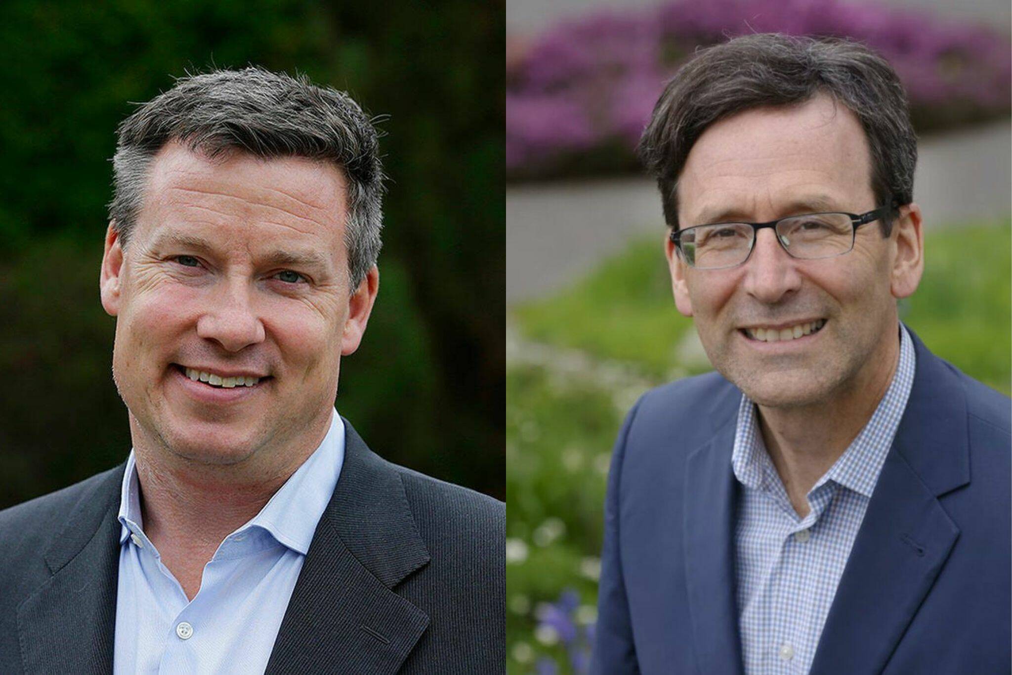 State Sen. Mark Mullet, left, and Attorney General Bob Ferguson, are both running as Democrats for governor in 2024. (Photos provided)