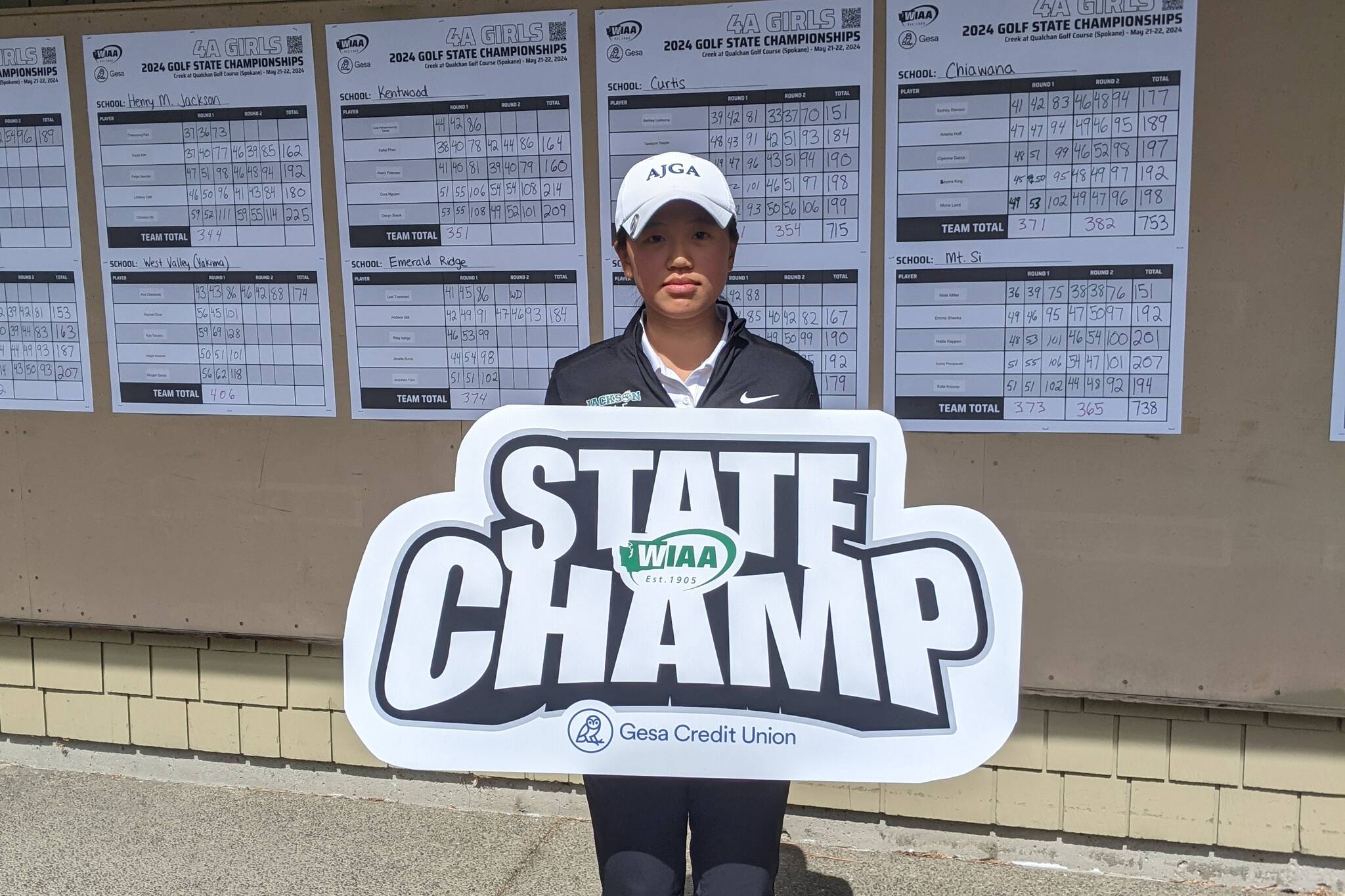 Jackson High School freshman Chanyoung Park won the Class 4A state girls golf championship last Tuesday and Wednesday in Spokane. (Photo courtesy of Jerome Gotz)