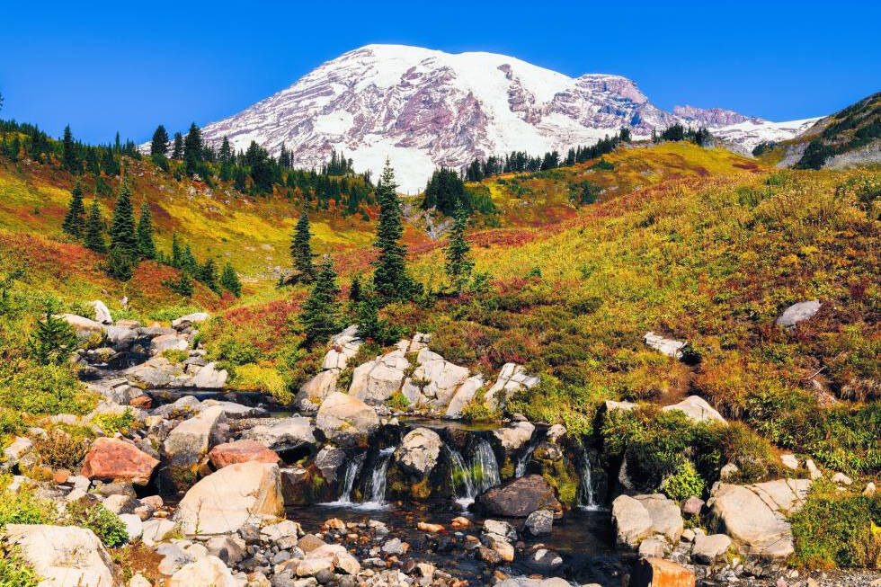 Mount Rainier National Park has seen a 40 per cent uptick in visitor numbers over the past 10 years. Dewar Photography // Shutterstoc