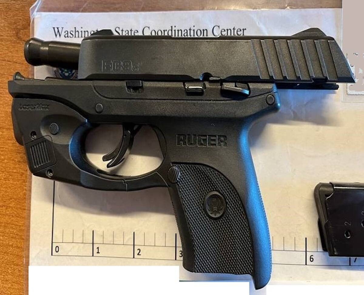 One of two loaded firearms TSA discovered at Seattle Paine Field Airport this week. (Photo provided by the TSA)