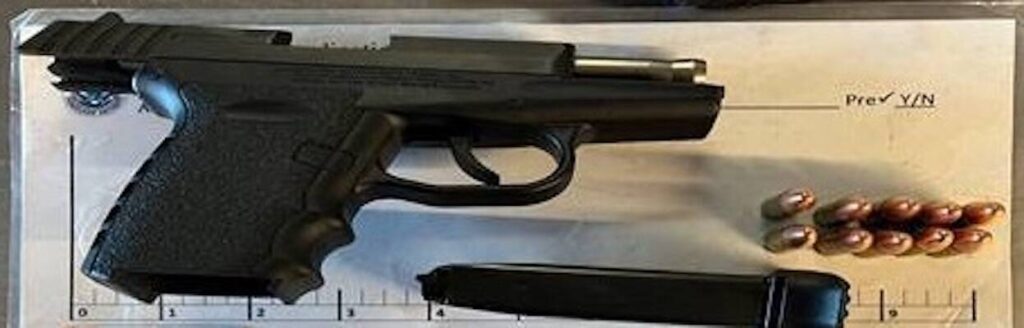 One of two loaded firearms TSA discovered at Seattle Paine Field Airport this week. (Photo provided by the TSA)
