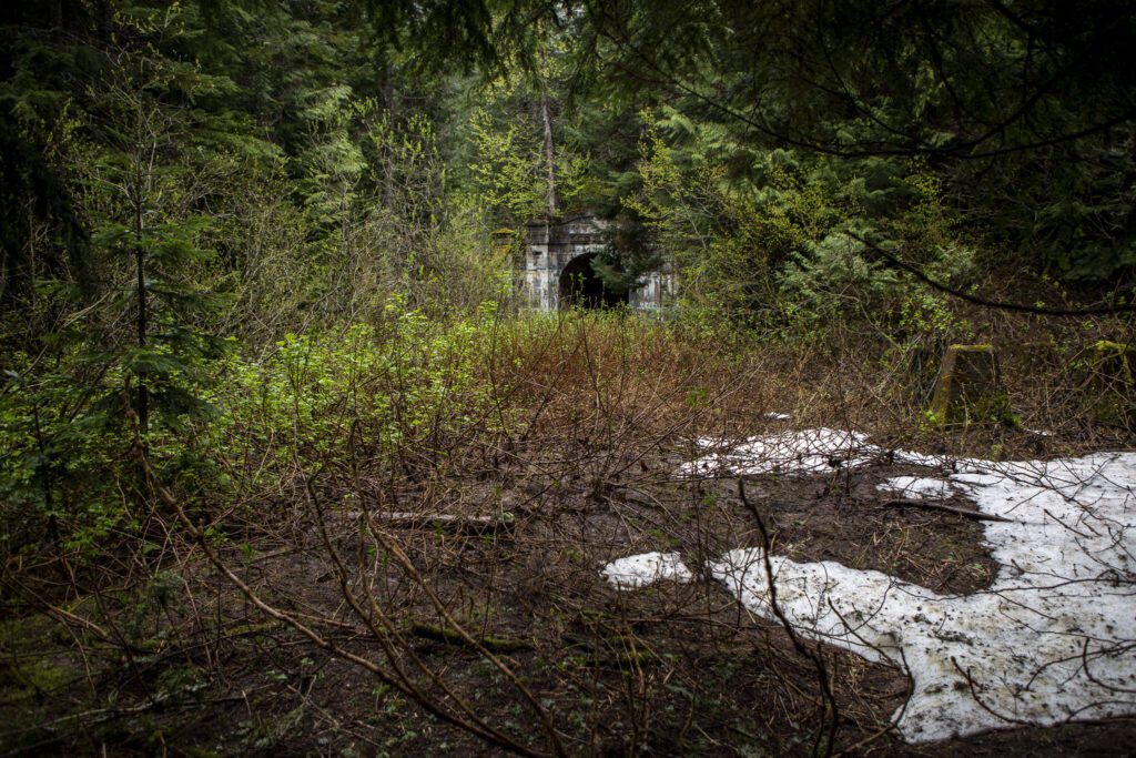 A former train tunnel on the Iron Goat Trail in Leavenworth, Washington on Sunday, May 19, 2024. (Annie Barker / The Herald)
