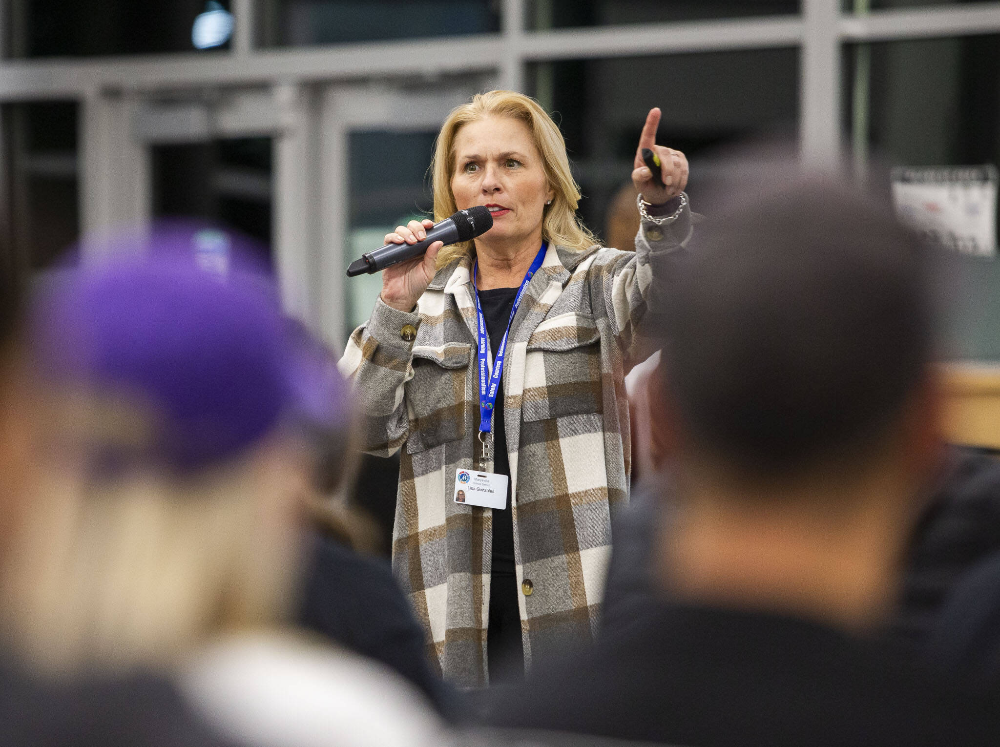 Executive Director of Finance and Operations Dr. Lisa Gonzales speaks during the Marysville School District budget presentation on Tuesday, Nov. 28, 2023 in Marysville, Washington. (Olivia Vanni / The Herald)