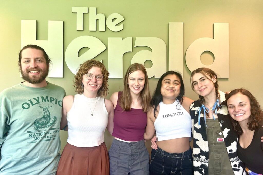 Jordan Hansen, left, Sophia Gates, Jenelle Baumbach, Maya Tizon, Kate Erickson and Ta’Leah Van Sistine. (Andrea Brown / The Herald)
