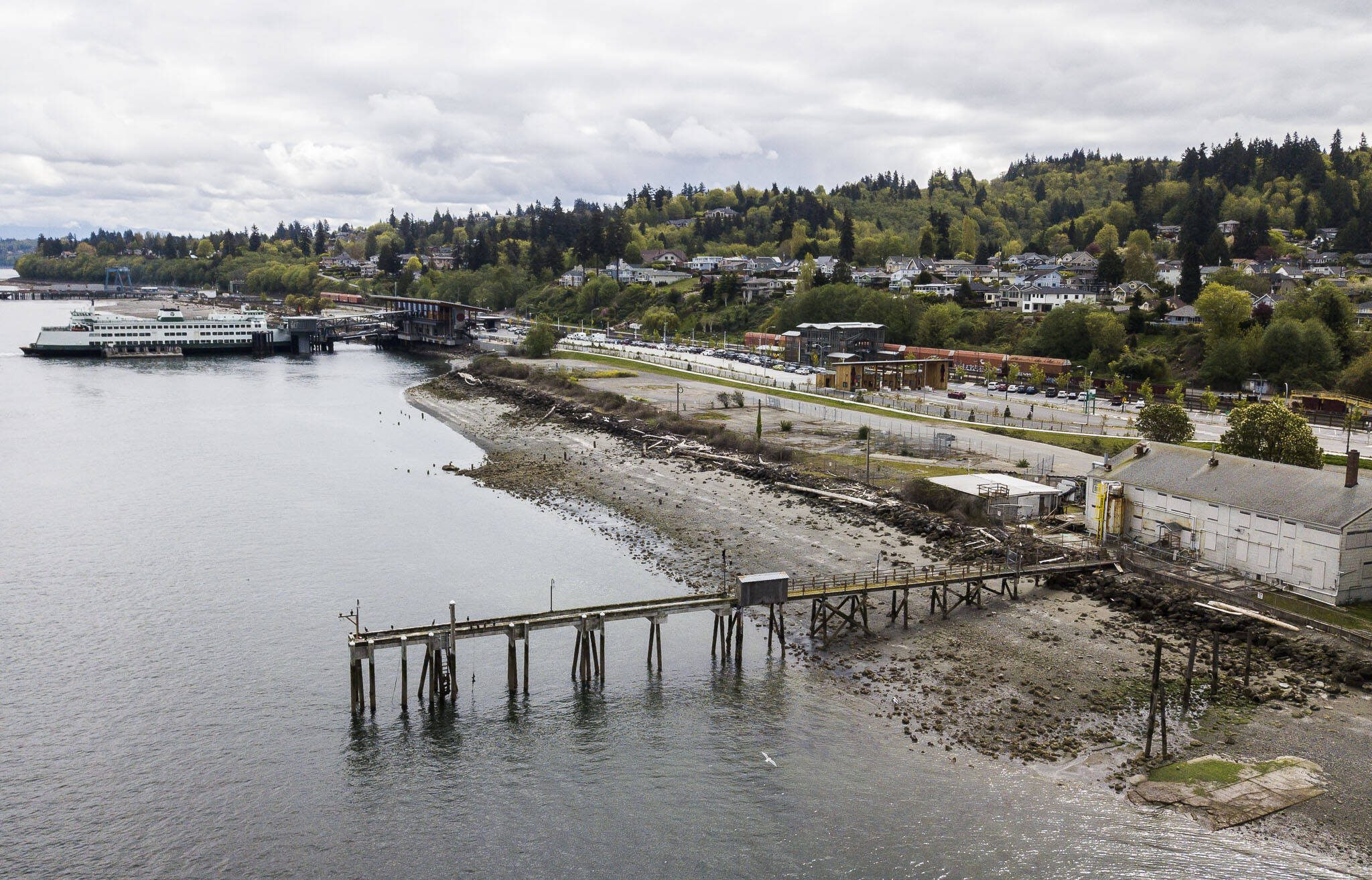 The Mukilteo waterfront on Friday, April 29, 2022 in Mukilteo, Washington. (Olivia Vanni / The Herald)