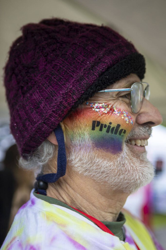 Don Miller smiles during the third annual Arlington Pride event on Sunday, June 2, 2024, in Arlington, Washington. (Annie Barker / The Herald)
