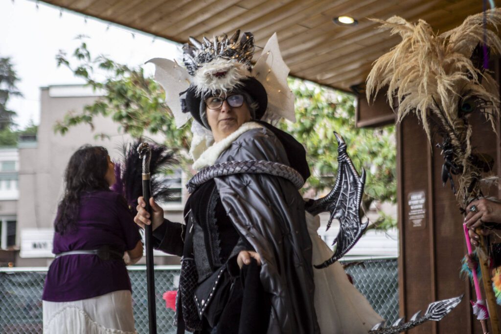 The Mountain Loop Witches perform during the third annual Arlington Pride event in Arlington, Washington on Sunday, June 2, 2024. (Annie Barker / The Herald)
