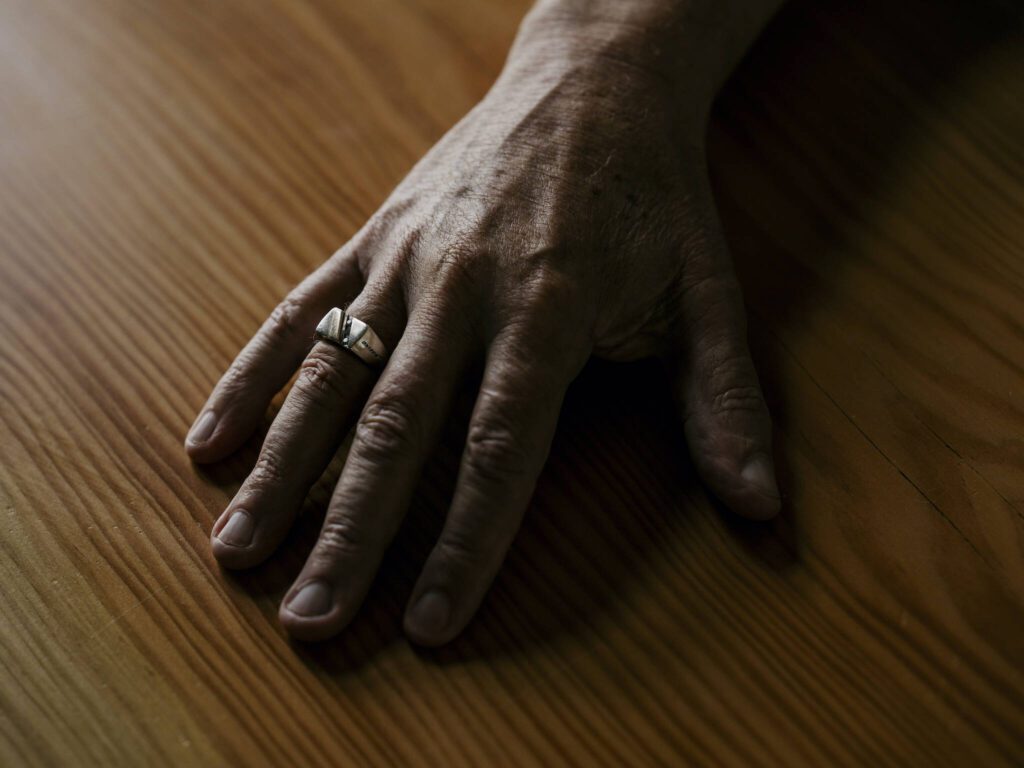 Merle Meyers, who worked at Boeing for nearly 30 years and wears a ring he was gifted to commemorate the time, in Everett, Washington, April 2, 2024. Meyers said the company’s culture changed over the years to emphasize speed over quality. (Grant Hindsley/The New York Times)
