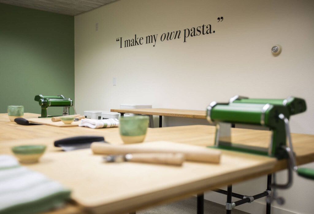 Inside the pasta workshop room at Wildly Beloved Foods on Thursday, June 27, 2024 in Clinton, Washington. (Olivia Vanni / The Herald)
