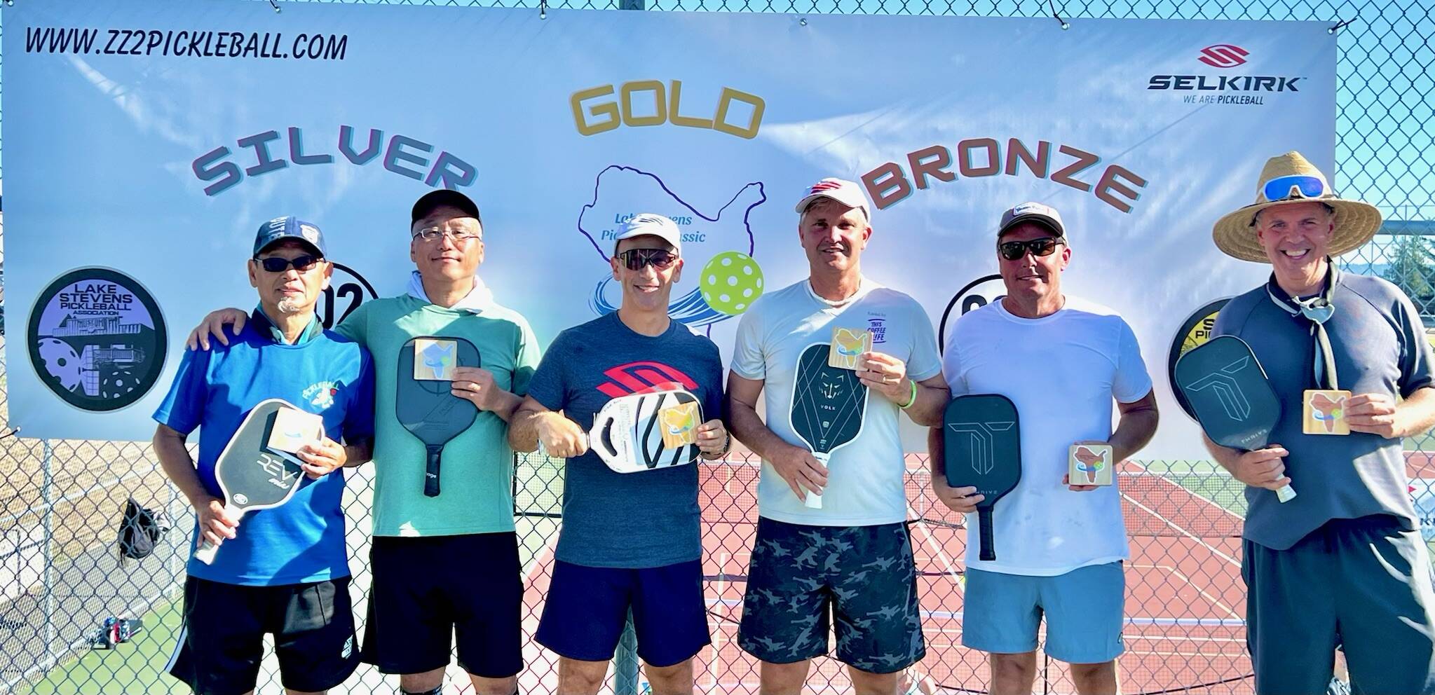 Pictured are some of the bracket winners from last year’s Lake Stevens Classic pickleball tournament. (Photo courtesy Pablo Granados)