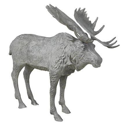 This life-sized zinc figure of a moose brings the majesty of the animal kingdom to your garden — without the risk a real moose would present to your plants. (New Orleans Auction Galleries)