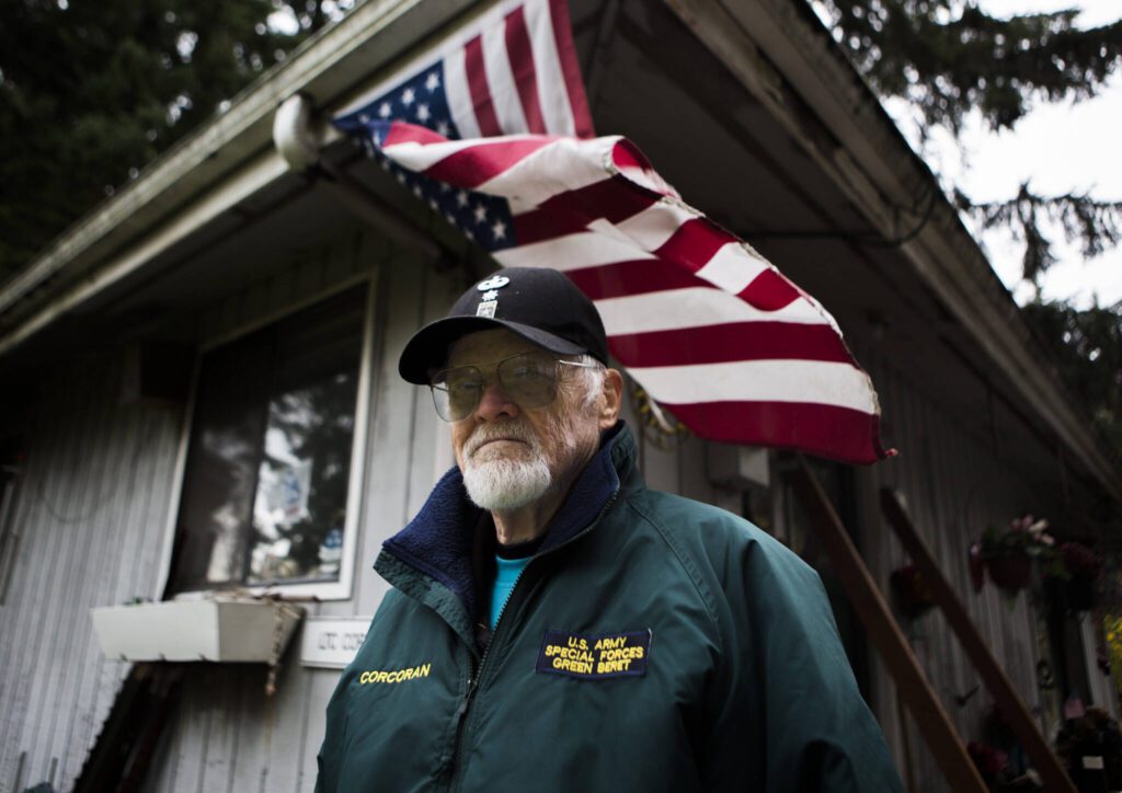 Jim Corcoran at his home near Mill Creek on Friday, Oct. 18, 2019, in Bothell, Washington. Corcoran generously donated his land near Mill Creek to the county to be made into a public park. (Olivia Vanni / The Herald)
