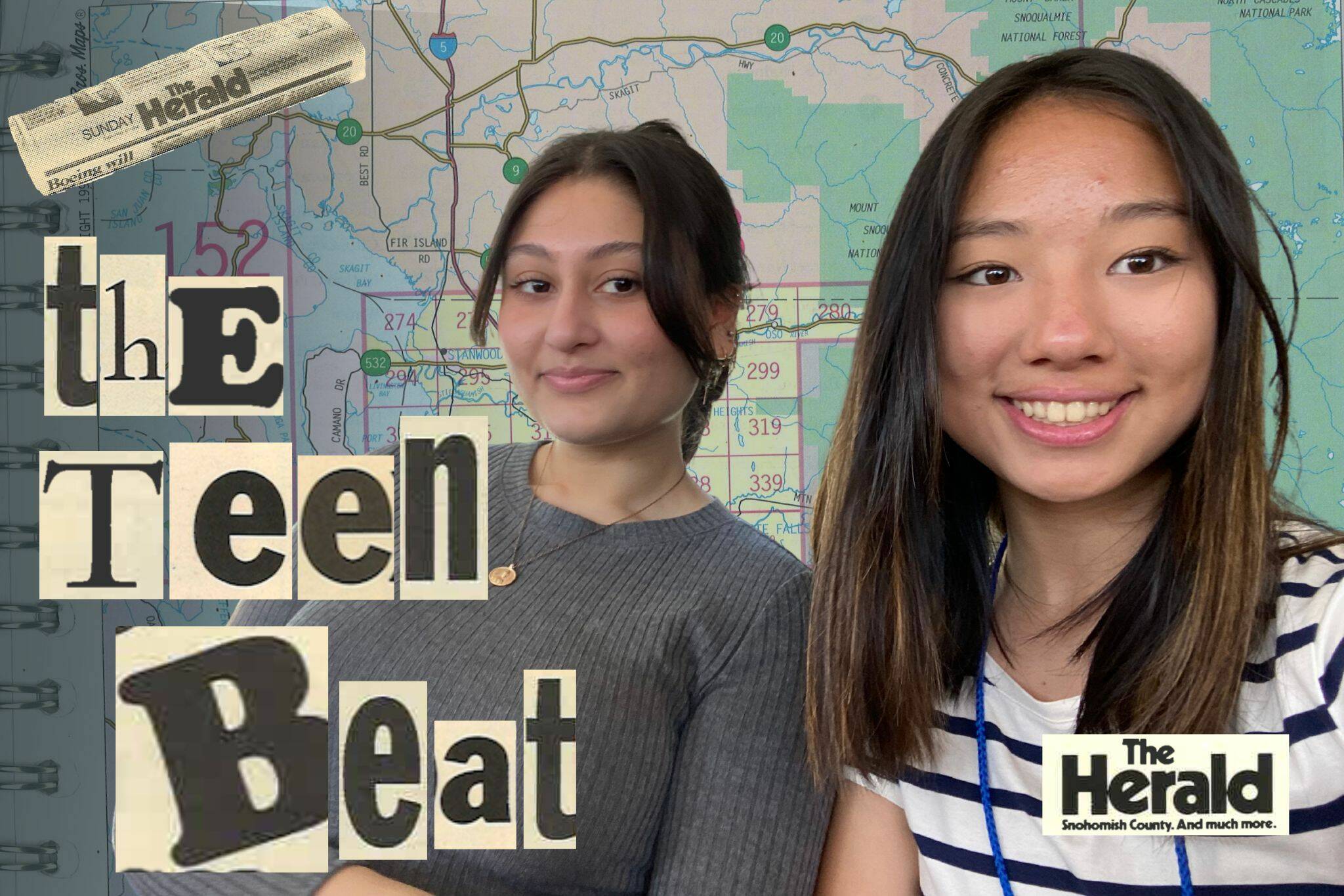 Hiba Aarbi, left and Emily Chu (Kate Erickson / The Herald)