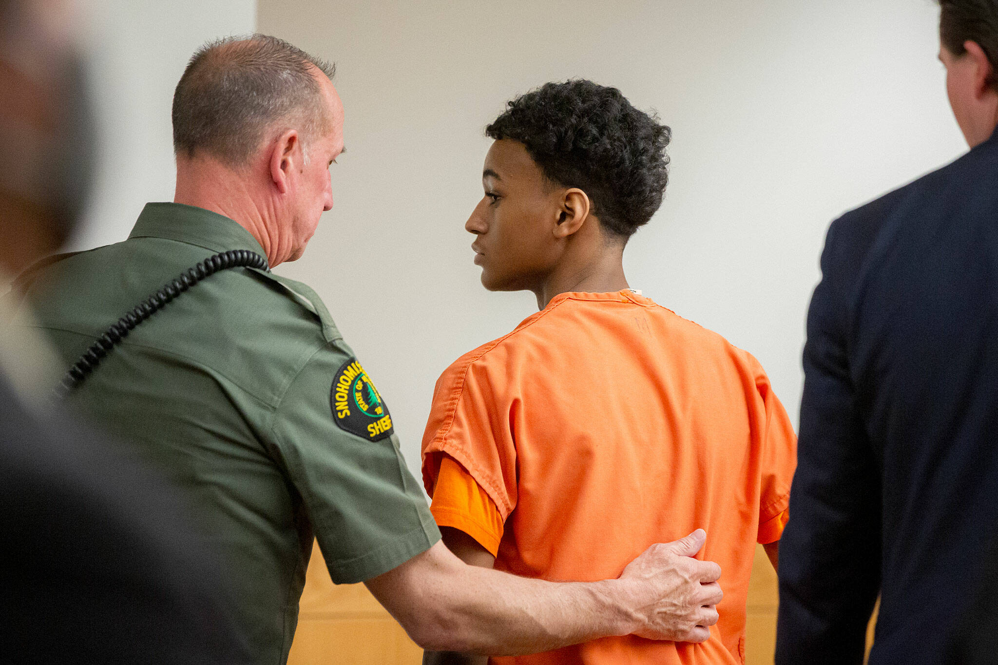 Samuel Gizaw, charged in the fatal shooting of 13-year-old Jayda Woods-Johnson, appears in court for his plea hearing on Wednesday, July 10, 2024, at Snohomish County Superior Court in Everett, Washington. (Ryan Berry / The Herald)