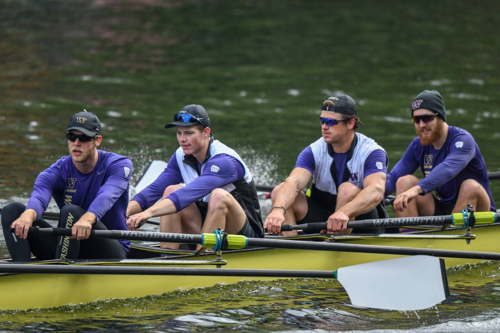 Evan Olson (far left) rows for the University of Washington. Olson, 27, who is rowing for the U.S. men's eight at the Paris 2024 Summer Olympic Games, first rowed for the Everett Rowing Association as a junior at Bothell High School. (Photo courtesy Chase Barrows)