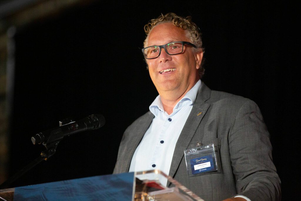 CEO Fredrik Hellstrom speaks during a grand opening ceremony for Sweden-based Echandia on Tuesday, July 30, 2024, in Marysville, Washington. (Ryan Berry / The Herald)
