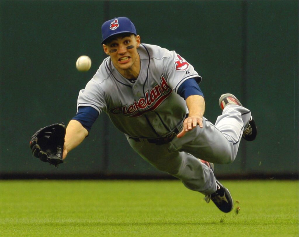 Cascade High School graduate Grady Sizemore during his time with MLB’s Cleveland Indians. (Photo courtesy of the Snohomish County Sports Commission)
