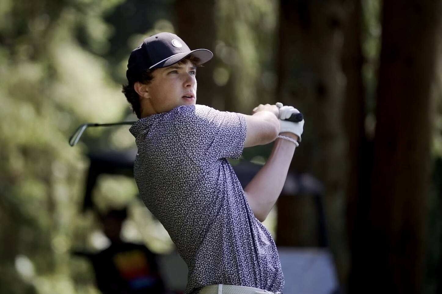 Photo courtesy Kiana Richards, Snohomish Golf Course
Palmer Mutcheson’s follow-through swing after hitting the ball during the Men’s Club Championship at Snohomish Golf Course. Mutcheson won the tournament and carded a nine-under-par 63 on Aug. 4, which also set a new course record.
