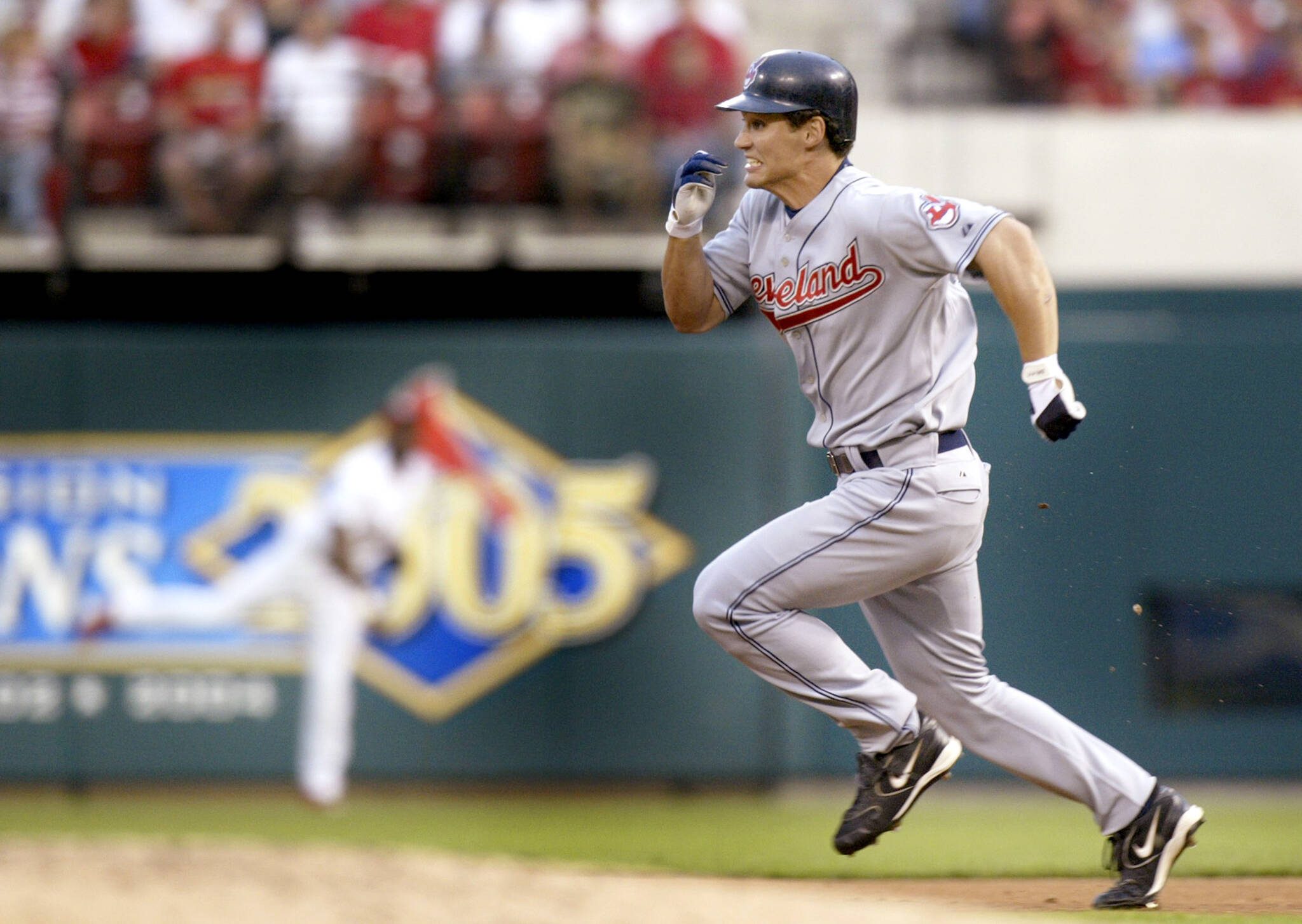 Cleveland’s Grady Sizemore legs out one of his 2006 MLB-best 53 doubles in the third inning against the St. Louis Cardinals at Busch Stadium in St. Louis, Missouri, on Tuesday, June 27, 2006. (Chris Lee / St. Louis Cardinals / MCT)