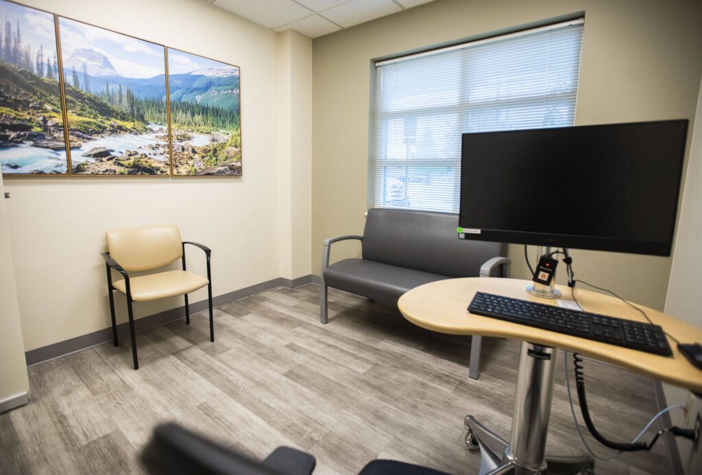 Inside one of the clinical rooms at Providence Behavioral Health Urgent Care on Wednesday, Aug. 21, 2024 in Everett, Washington. (Olivia Vanni / The Herald)
