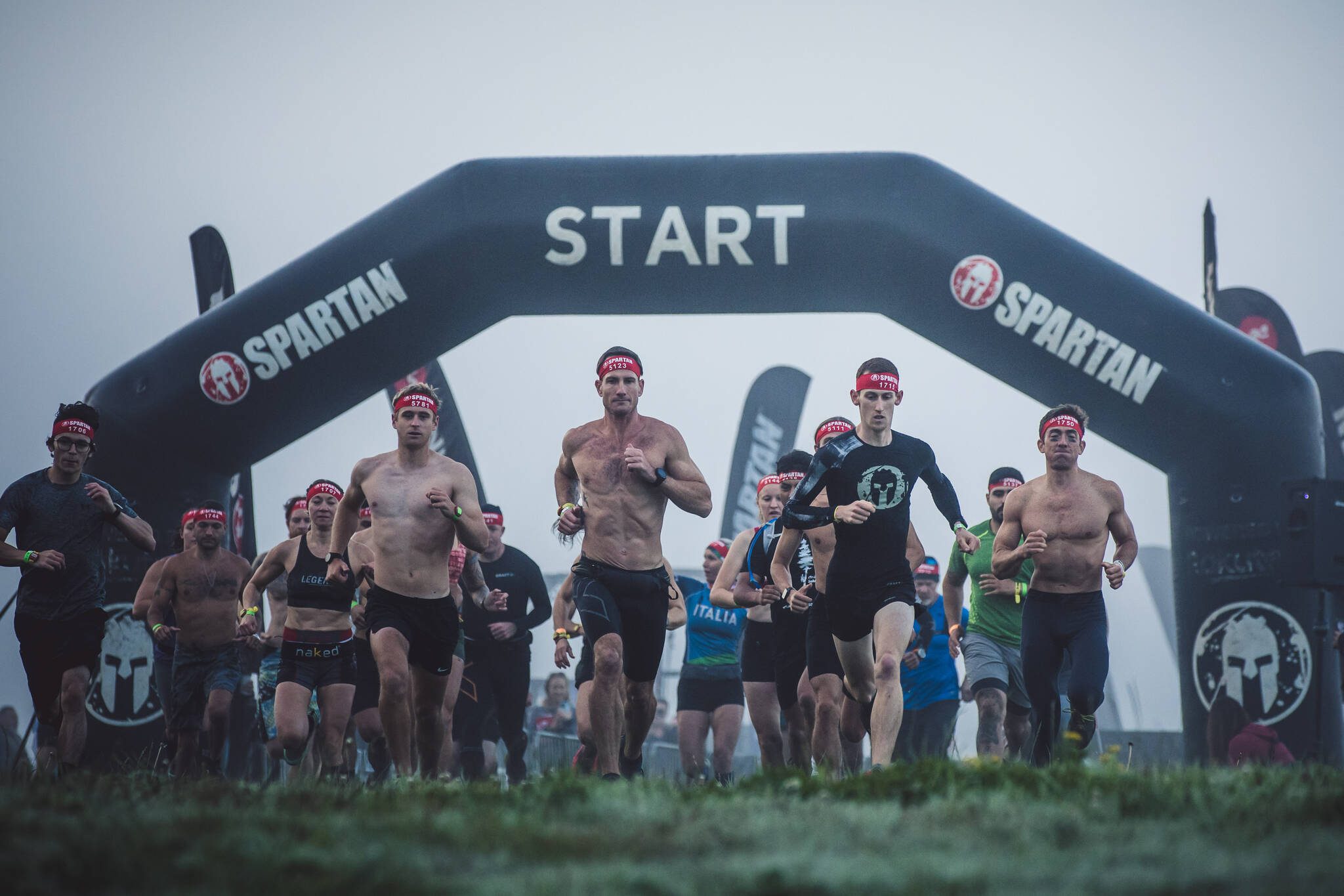Participants at the start line of the 2023 Seattle Spartan Trifecta Weekend in Snohomish, Washington. (Photo courtesy of Spartan Race Staff)
