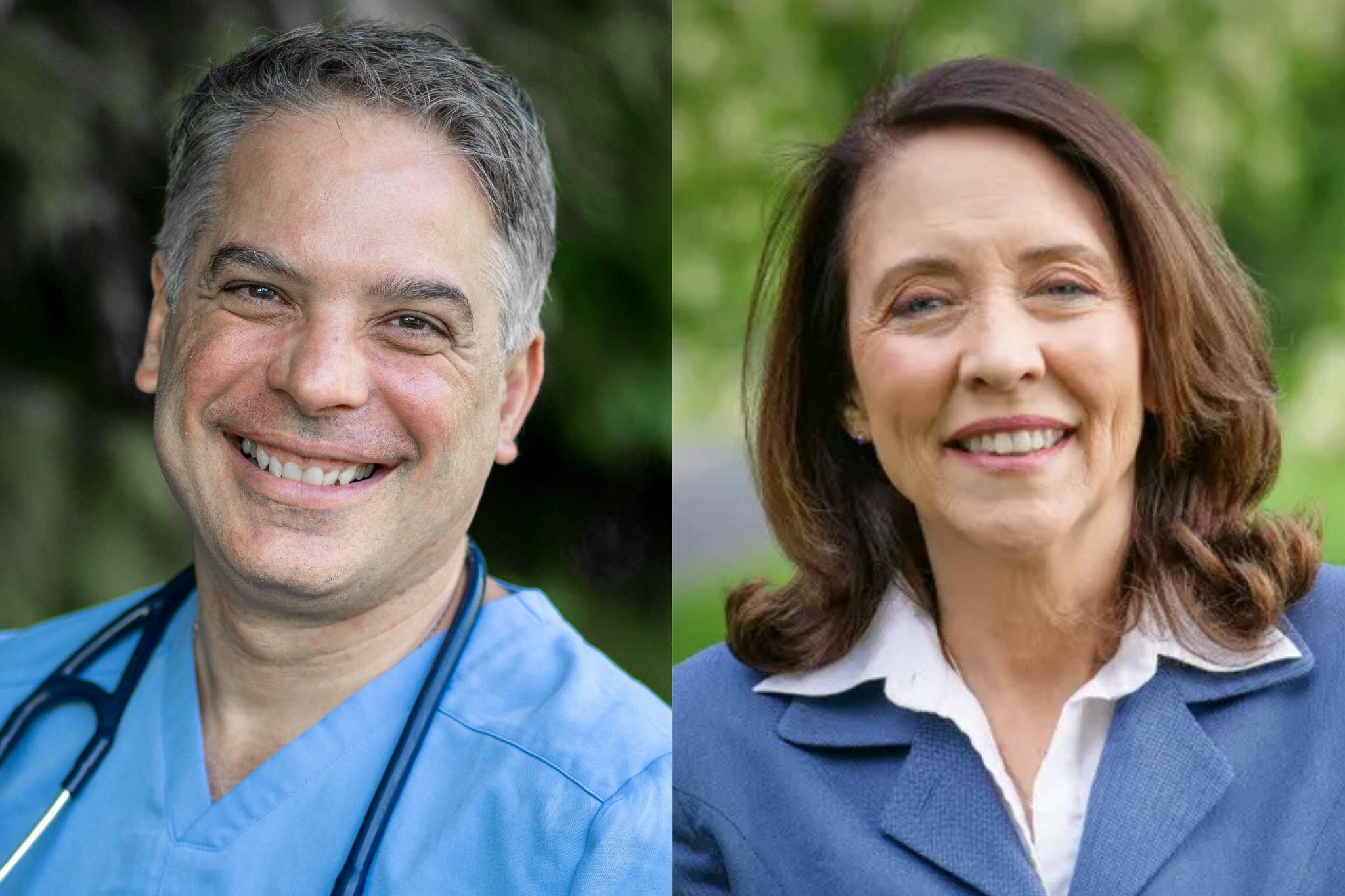 The candidates in the Washington U.S. Senate race: Republican Raul Garcia, left, and incumbent Democratic Sen. Maria Cantwell. (Photos courtesy of campaigns)