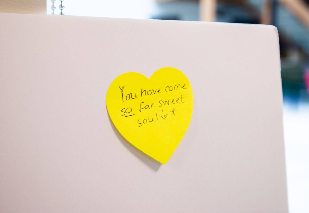 A note left for future residents of the Madrona Highlands on Tuesday, Oct. 15, 2024 in Edmonds, Washington. (Olivia Vanni / The Herald)
