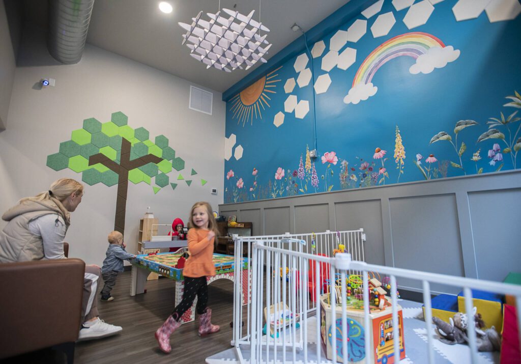 Inside a play area at The Ice Cream Bar on Friday, Oct. 18, 2024 in Everett, Washington. (Olivia Vanni / The Herald)

