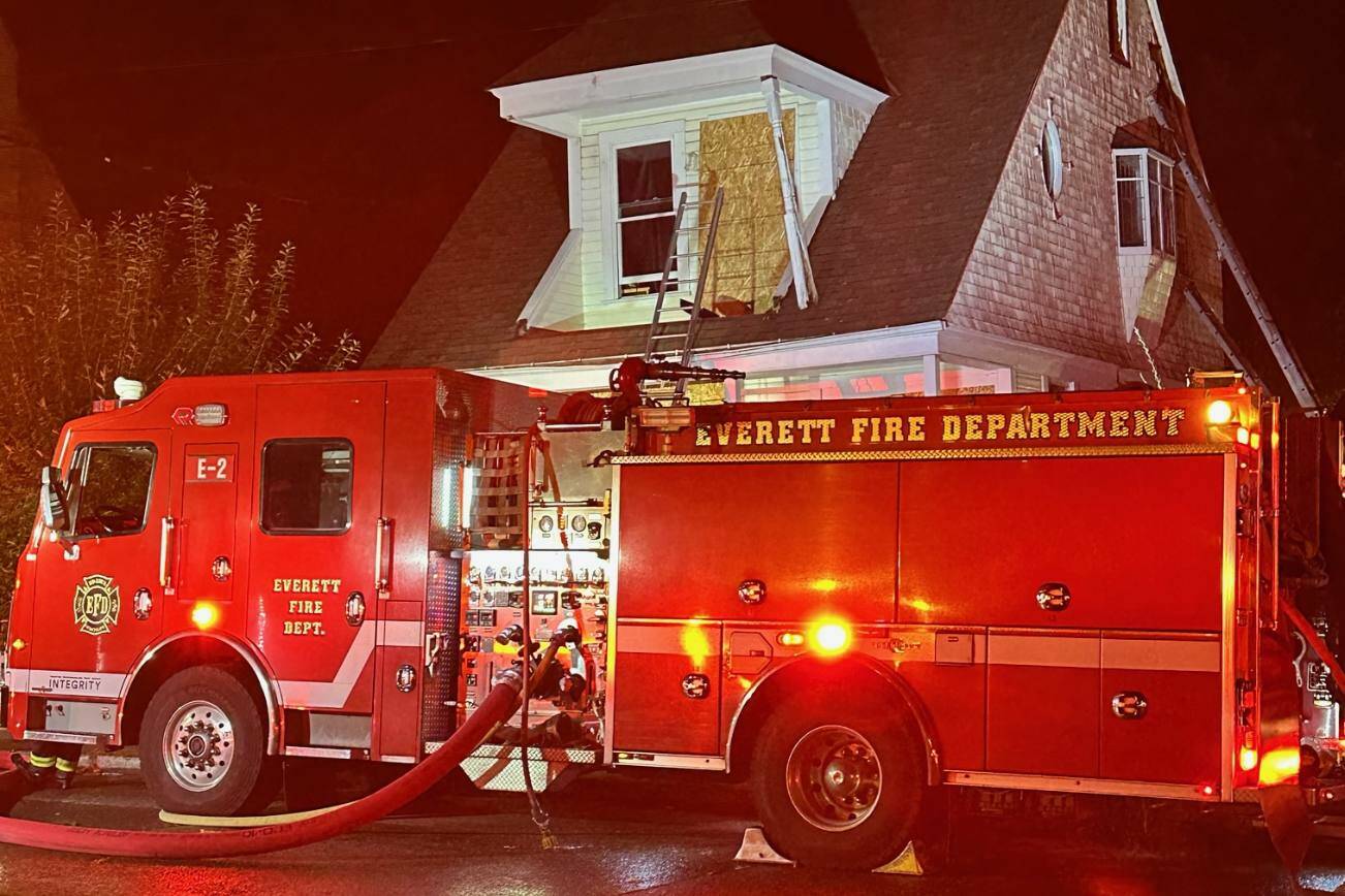 Everett firefighters extinguished a fire in the 2000 block of 26th Street early Thursday morning. (Photo provided by the Everett Fire Department)