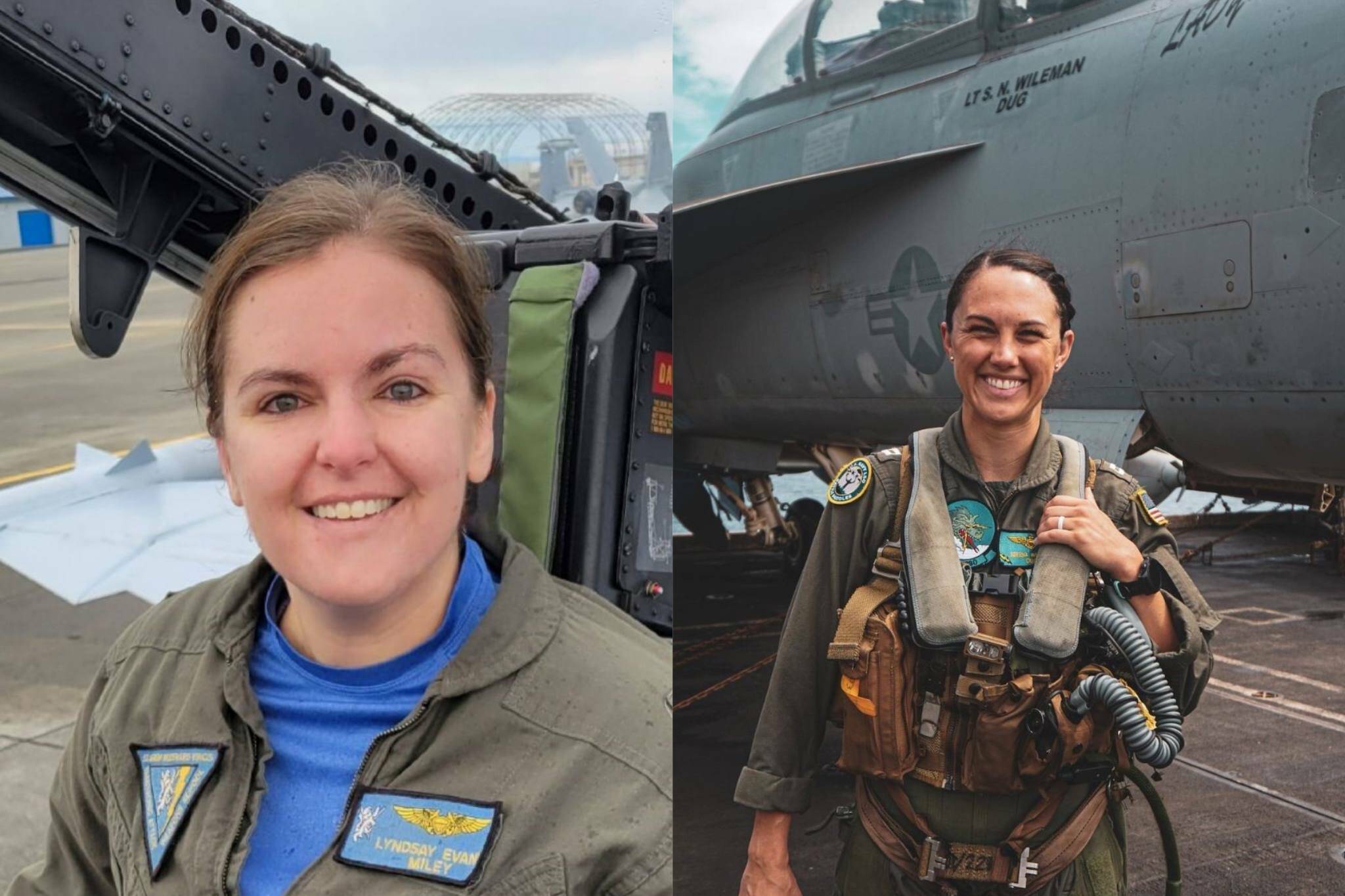 From left to right, Lt. Cmdr. Lyndsay Evans and Lt. Serena Wileman. (Photos provided by the U.S. Navy)