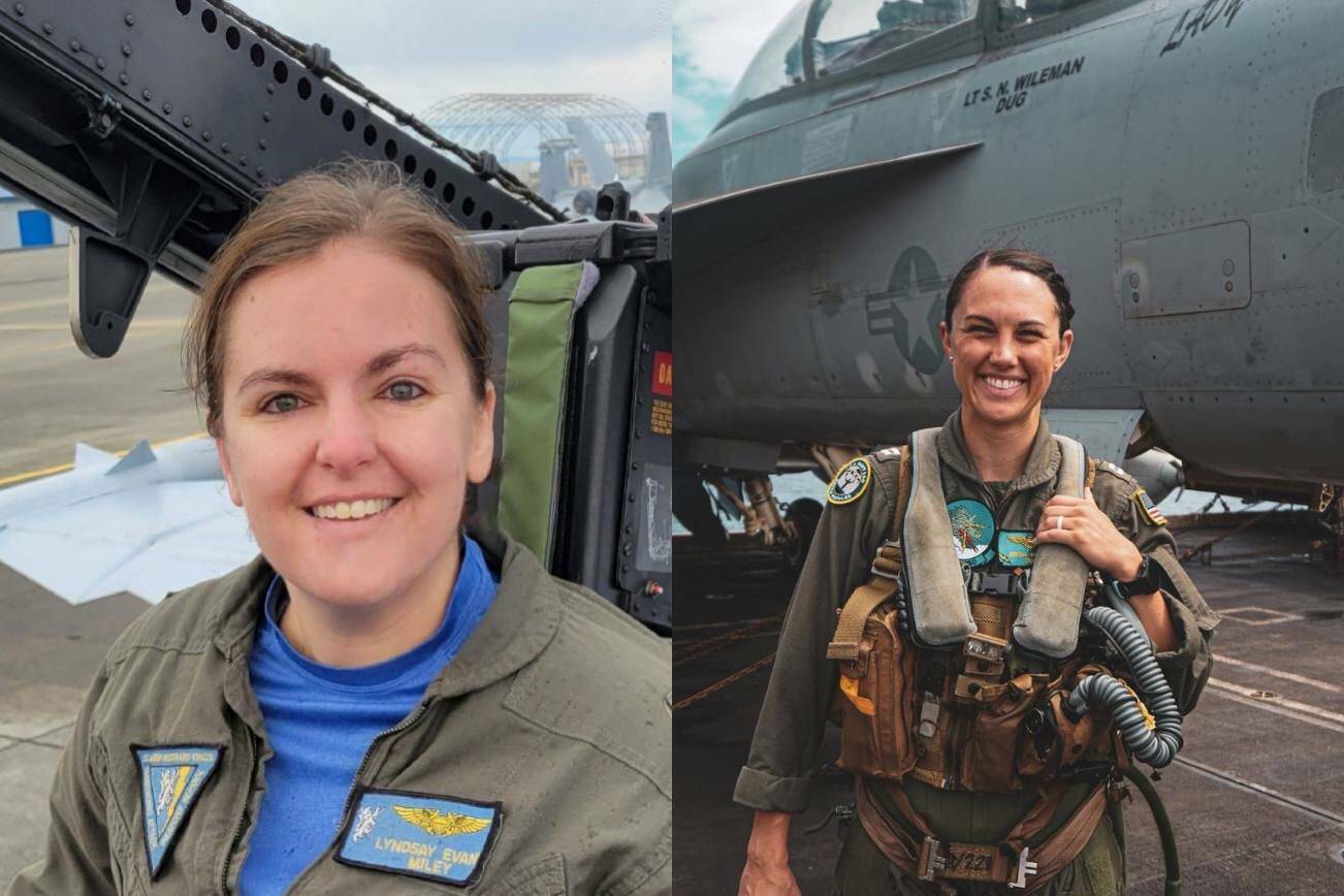 From left to right, Lt. Cmdr. Lyndsay Evans and Lt. Serena Wileman. (Photos provided by the U.S. Navy)
