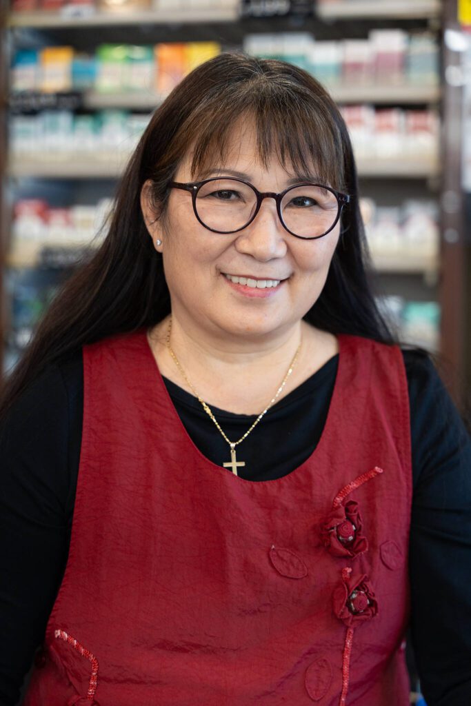 Lia Tetreault inside the Soundview Deli on Monday, Nov. 18, 2024, in Everett, Washington. (Will Geschke / The Herald)
