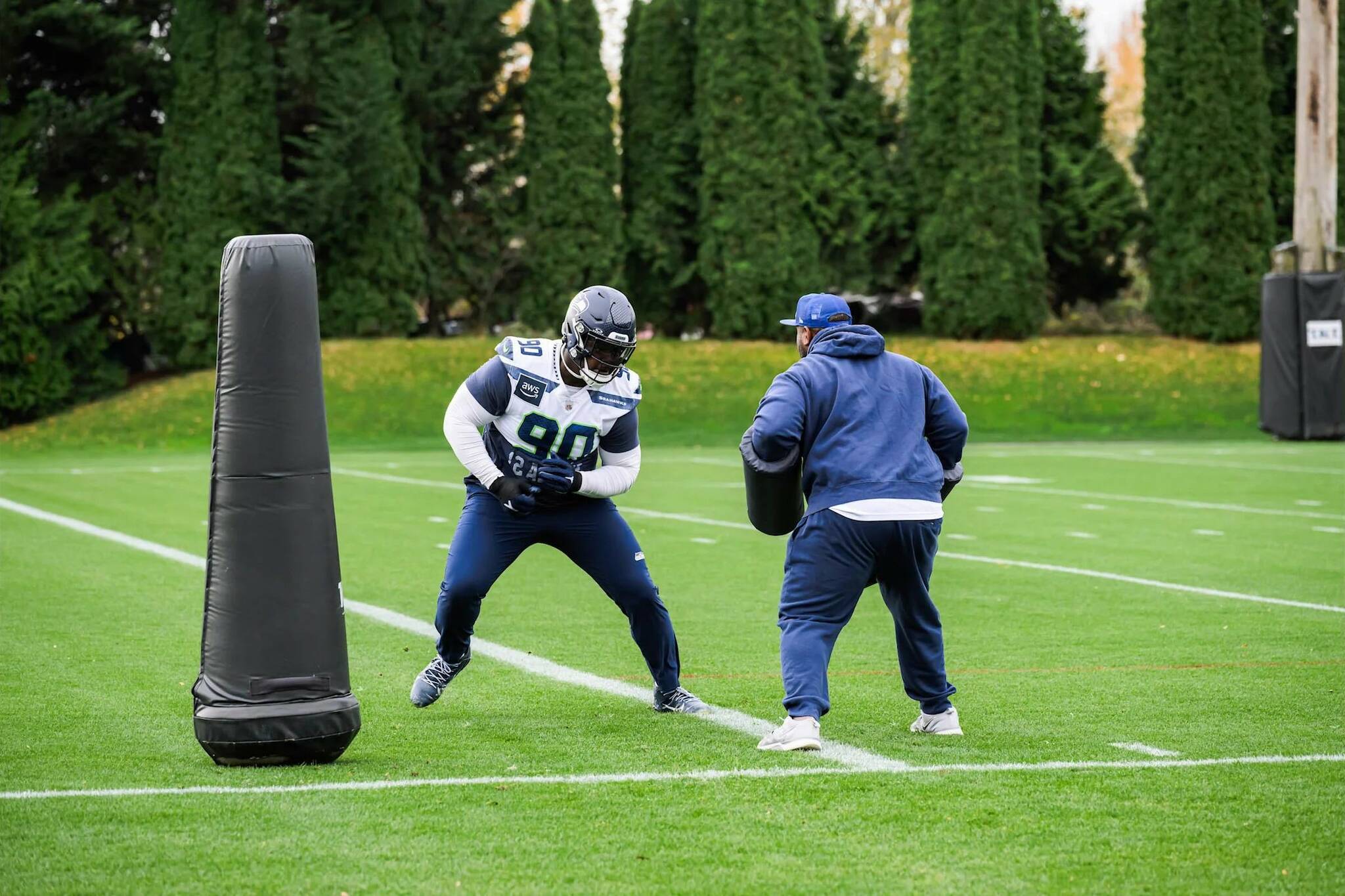 Photo courtesy of Edwin Hooper / Seattle Seahawks
Seahawks nose tackle Jarran Reed (90) practices on Thursday, Nov. 21 at the Virginia Mason Athletic Center in Renton.