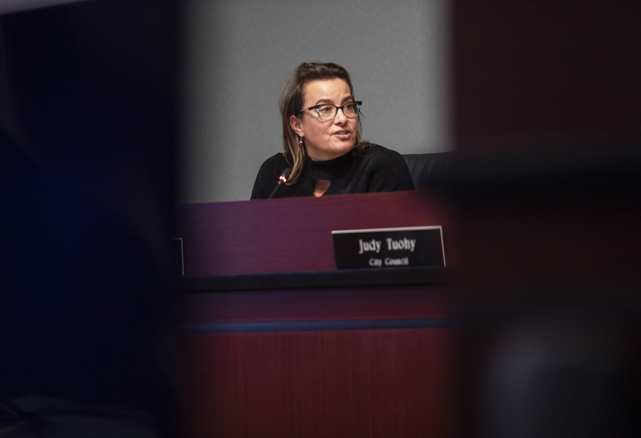 Everett Mayor Cassie Franklin talks about the 2025 budget before the City Council votes on Wednesday, Dec. 4, 2024 in Everett, Washington. (Olivia Vanni / The Herald)