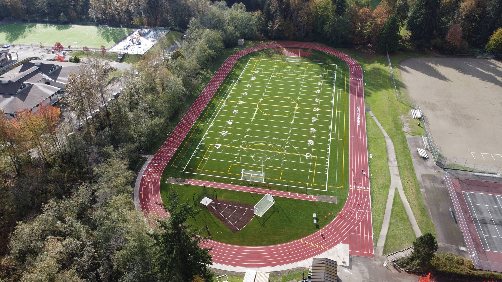 The bond funded new track and field at Northshore Middle School on Thursday, Oct. 24, 2024 in Bothell, Washington. (Photo provided by Northshore School District)