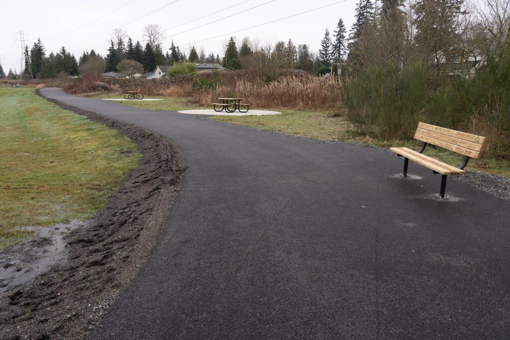 Phase 0 of the Bayview Trail on Monday in Lake Stevens, Washington. Jan. 6, 2025. (Will Geschke / The Herald)
