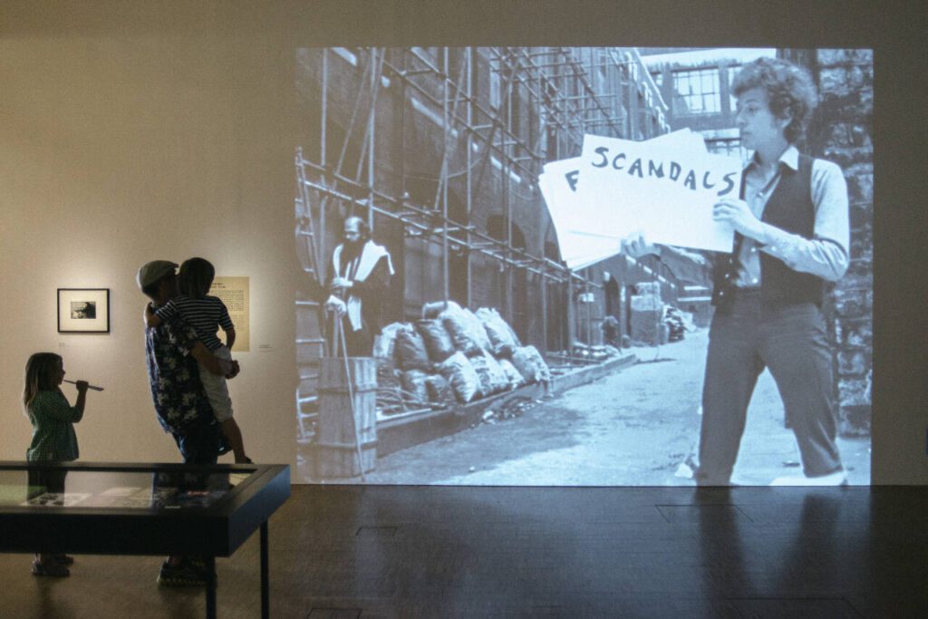 Bob Dylan in D.A. Pennebaker’s film “Don’t Look Back” at an exhibition at the Pompidou Center in Paris, August 2016. The show, “Beat Generation: New York, San Francisco, Paris,” was the first major retrospective on the Beats since the 1990s. (Dmitry Kostyukov / The New York Times file)
