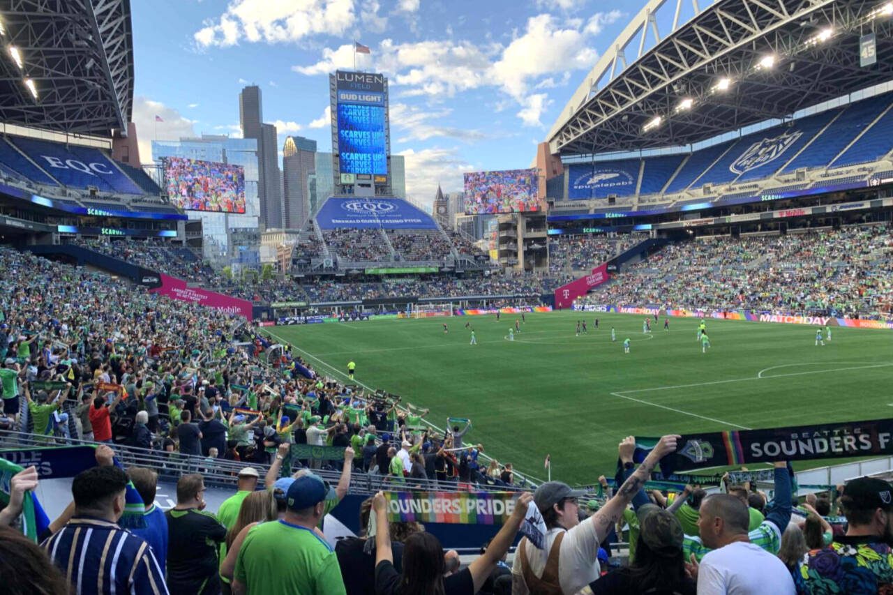 Lumen Field in Seattle is one of 16 stadiums in three countries — the U.S., Canada and Mexico — that will host matches during the 2026 men’s soccer World Cup. (Liz Banse)