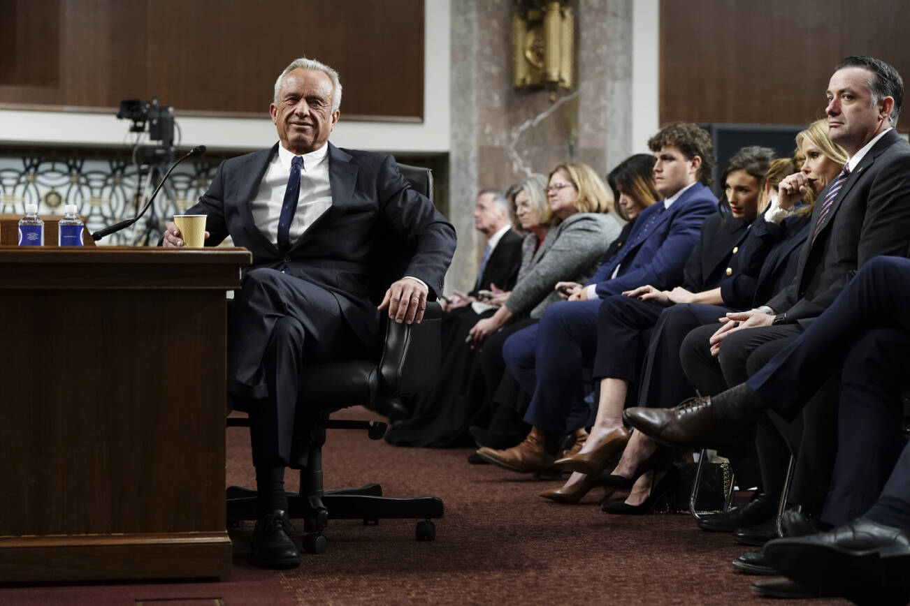 Robert F. Kennedy Jr., President Donald Trump’s nominee for secretary of Health and Human Services, during his confirmation hearing before the Senate Finance Committee on Capitol Hill in Washington on Wednesday, January 29, 2025. (Haiyun Jiang/The New York Times)