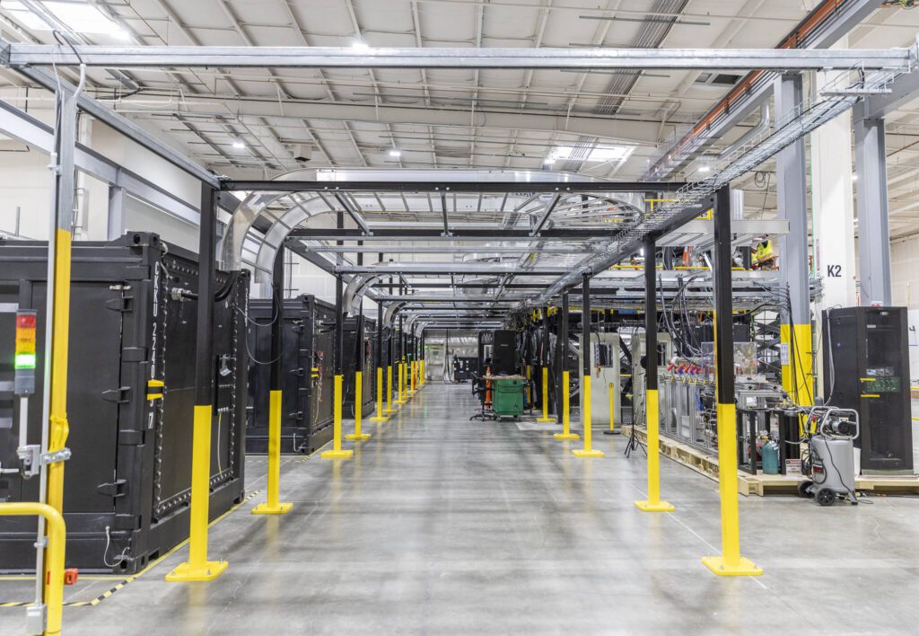 Zap Energy’s Century, a high-rep-rate, liquid-metal-cooled fusion test platform, on Monday, Feb. 3, 2025 in Everett, Washington. (Olivia Vanni / The Herald)
