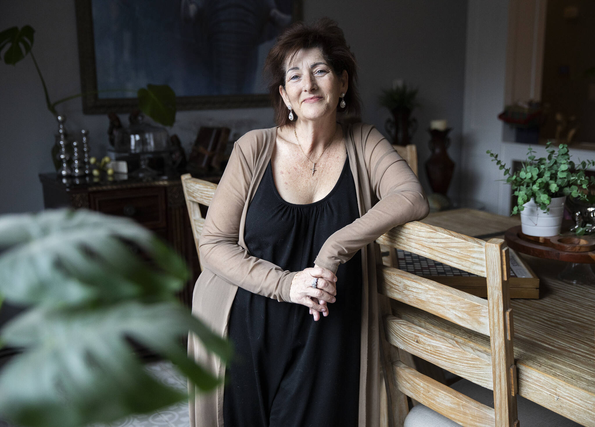 Mariam Zinn inside The Grayson Bed and Breakfast + Extended Stay in Monroe. (Olivia Vanni / The Herald)